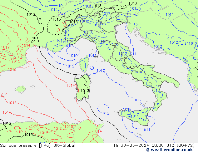 Yer basıncı UK-Global Per 30.05.2024 00 UTC