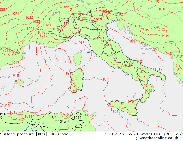 pressão do solo UK-Global Dom 02.06.2024 06 UTC