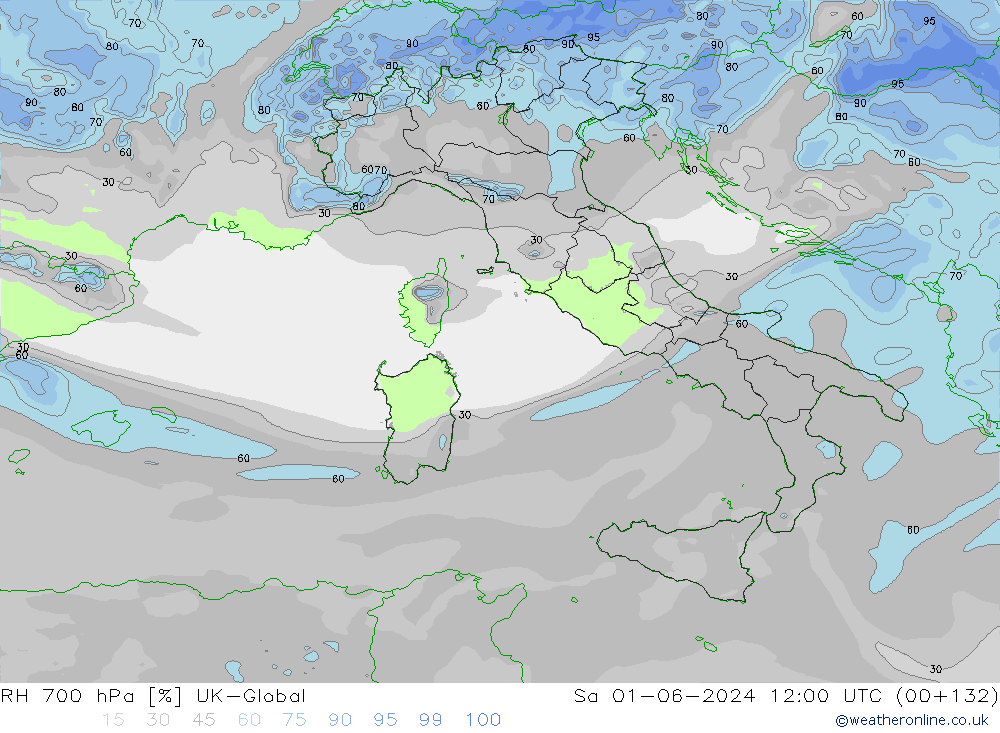 RH 700 hPa UK-Global so. 01.06.2024 12 UTC