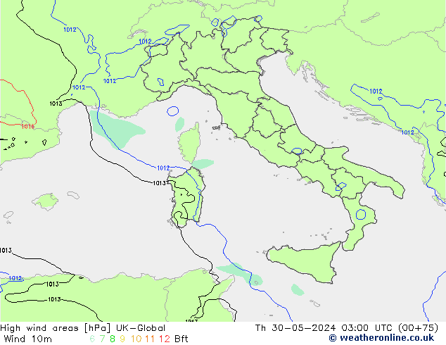 High wind areas UK-Global Th 30.05.2024 03 UTC
