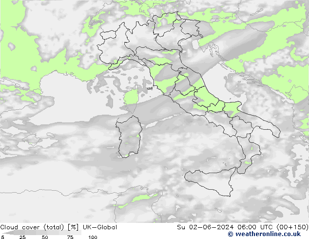 zachmurzenie (suma) UK-Global nie. 02.06.2024 06 UTC