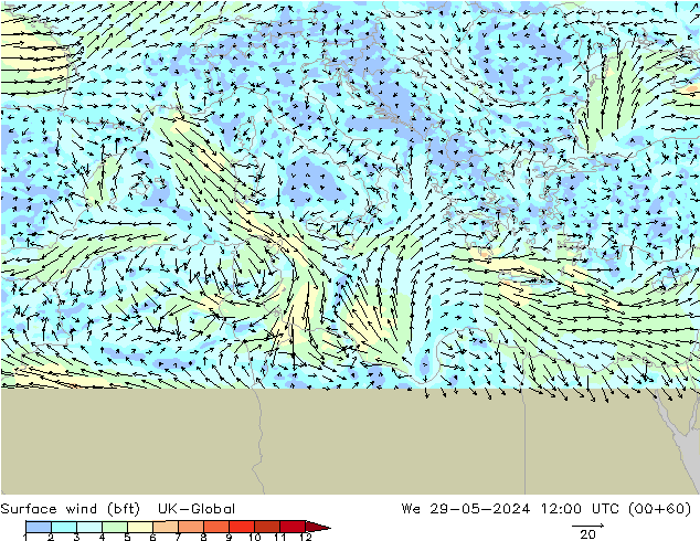 ве�Bе�@ 10 m (bft) UK-Global ср 29.05.2024 12 UTC