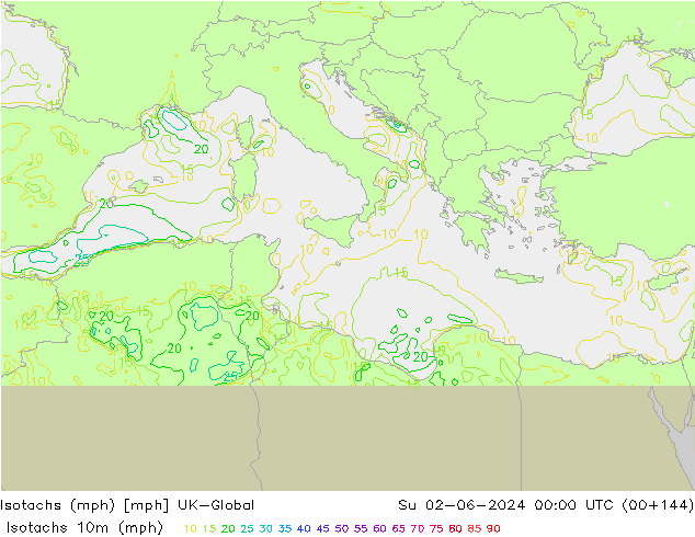 Isotachs (mph) UK-Global  02.06.2024 00 UTC