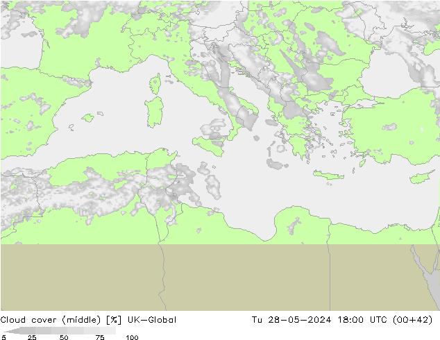 Cloud cover (middle) UK-Global Tu 28.05.2024 18 UTC