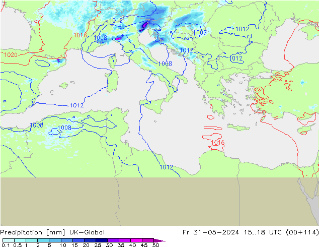 Yağış UK-Global Cu 31.05.2024 18 UTC