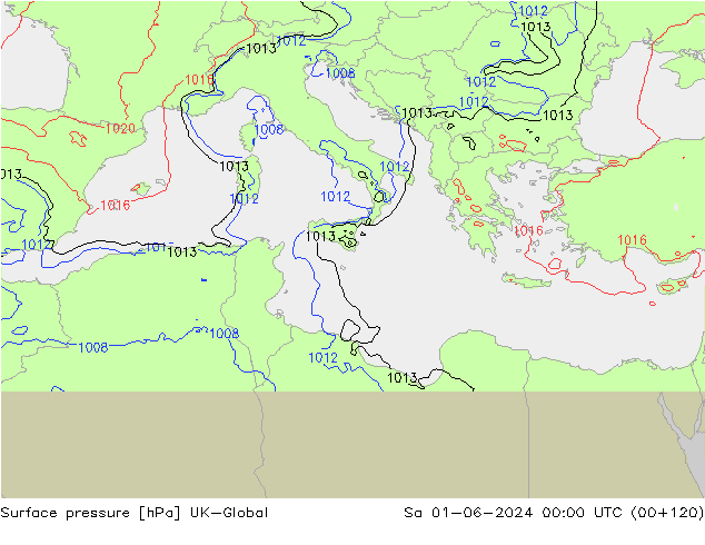 Surface pressure UK-Global Sa 01.06.2024 00 UTC