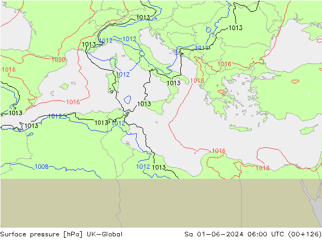 Surface pressure UK-Global Sa 01.06.2024 06 UTC