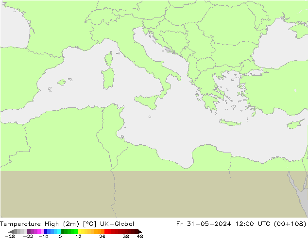 température 2m max UK-Global ven 31.05.2024 12 UTC