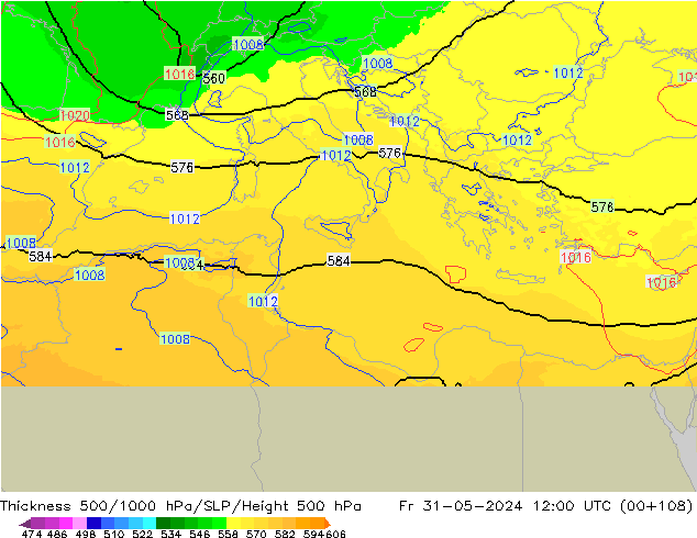 Thck 500-1000hPa UK-Global Sex 31.05.2024 12 UTC