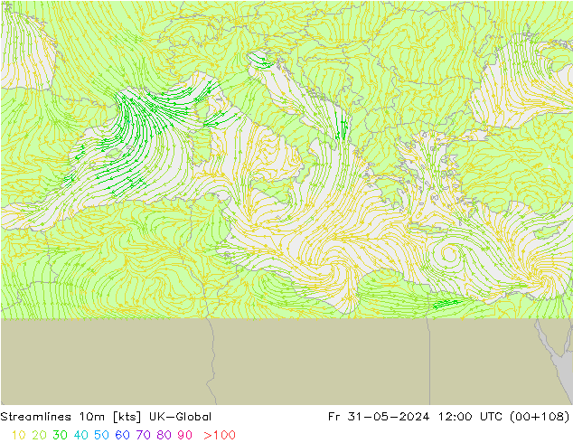 Streamlines 10m UK-Global Fr 31.05.2024 12 UTC