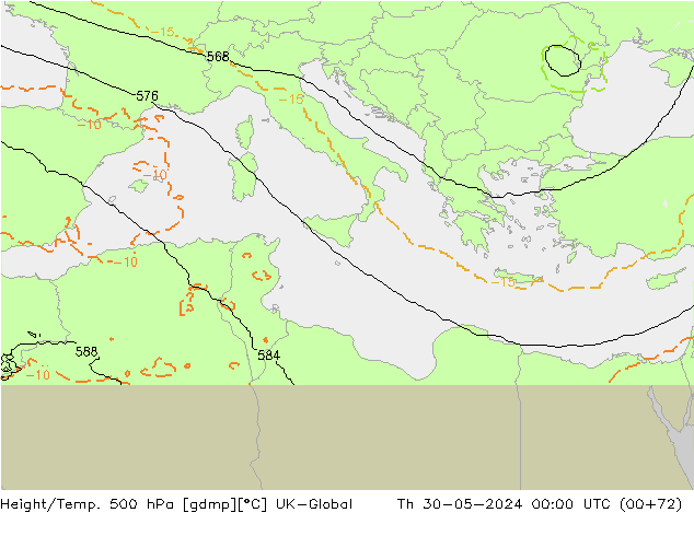 Height/Temp. 500 гПа UK-Global чт 30.05.2024 00 UTC