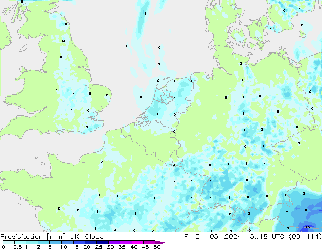 Niederschlag UK-Global Fr 31.05.2024 18 UTC