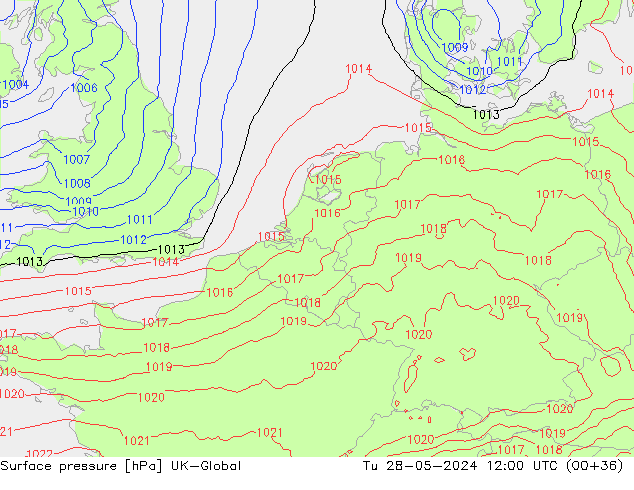 Yer basıncı UK-Global Sa 28.05.2024 12 UTC