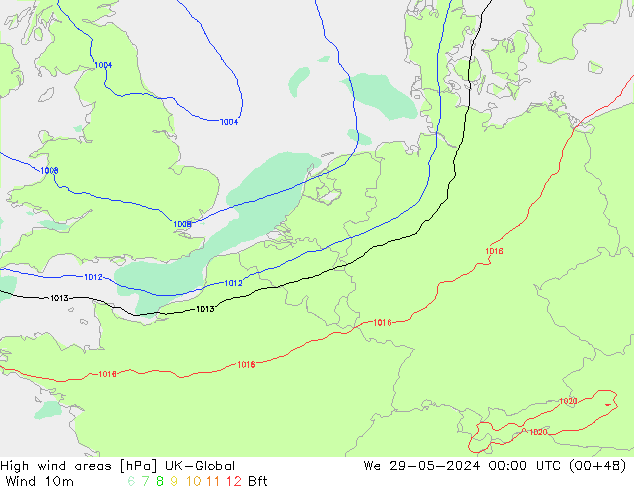 High wind areas UK-Global mié 29.05.2024 00 UTC