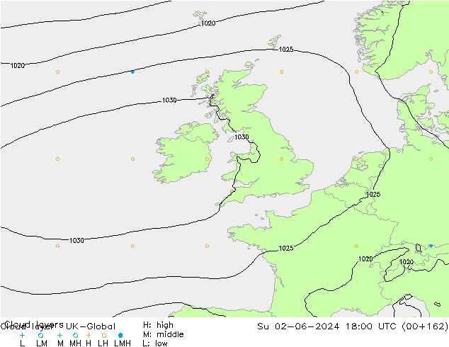 Cloud layer UK-Global dom 02.06.2024 18 UTC