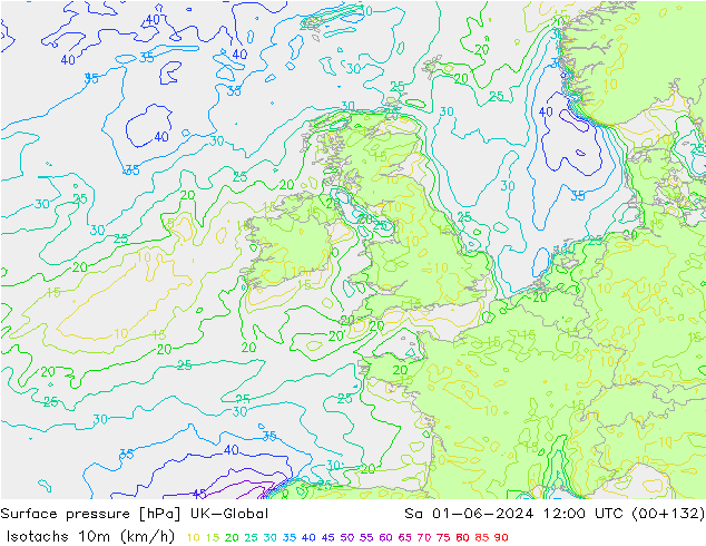 Isotachs (kph) UK-Global  01.06.2024 12 UTC