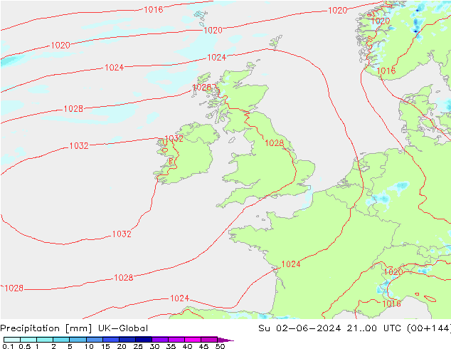 Precipitation UK-Global Su 02.06.2024 00 UTC