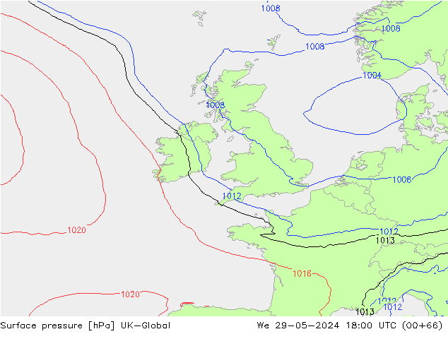 Yer basıncı UK-Global Çar 29.05.2024 18 UTC