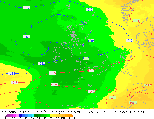 Thck 850-1000 hPa UK-Global Mo 27.05.2024 03 UTC