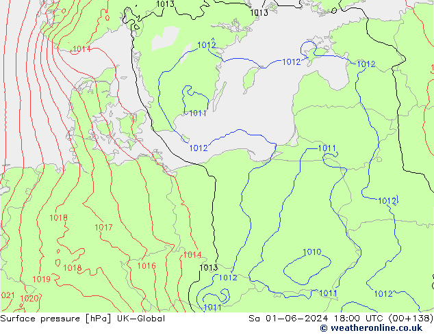 pression de l'air UK-Global sam 01.06.2024 18 UTC