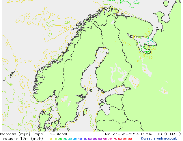 Isotachs (mph) UK-Global Mo 27.05.2024 01 UTC