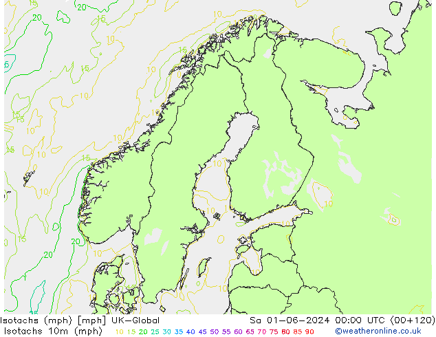 Isotachs (mph) UK-Global Sáb 01.06.2024 00 UTC