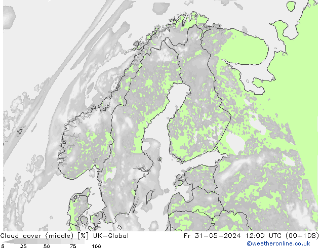 Cloud cover (middle) UK-Global Fr 31.05.2024 12 UTC