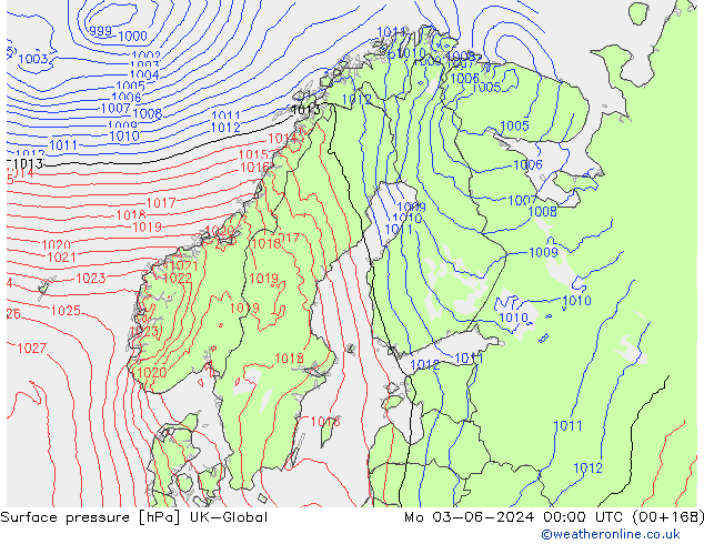 pressão do solo UK-Global Seg 03.06.2024 00 UTC