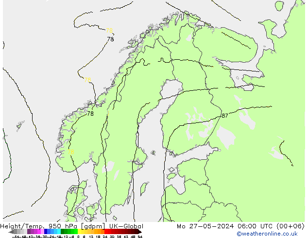 Height/Temp. 950 hPa UK-Global Po 27.05.2024 06 UTC
