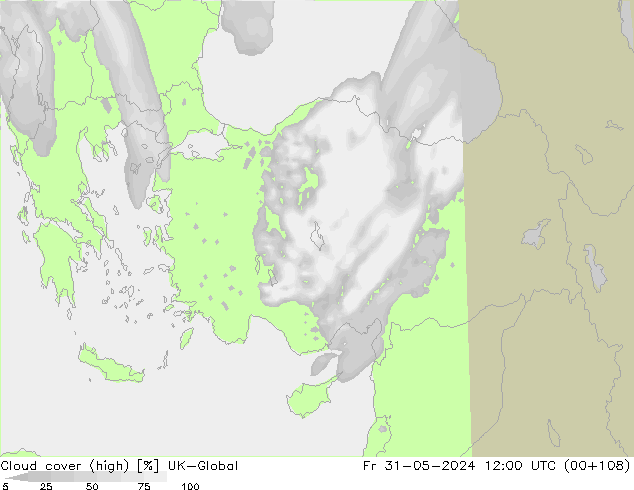 Nuages (élevé) UK-Global ven 31.05.2024 12 UTC