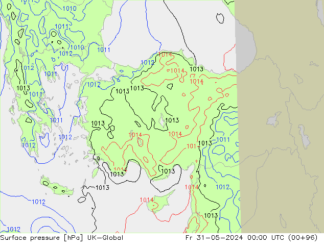 приземное давление UK-Global пт 31.05.2024 00 UTC