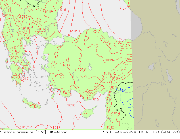 pression de l'air UK-Global sam 01.06.2024 18 UTC