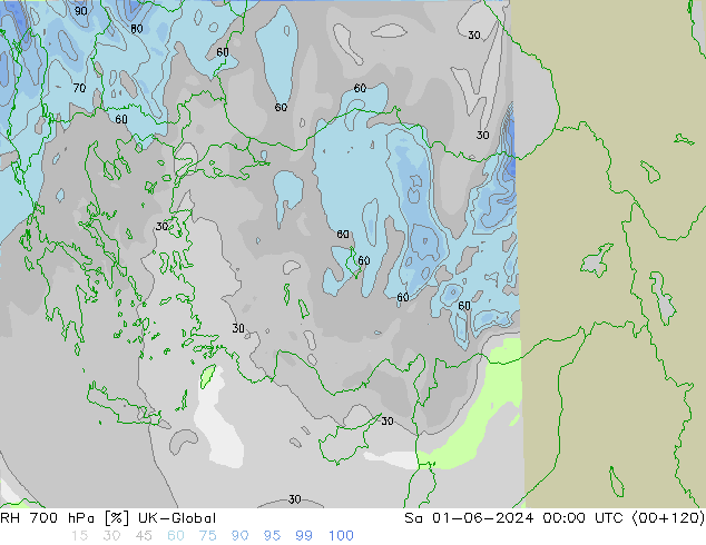 RH 700 hPa UK-Global Sa 01.06.2024 00 UTC