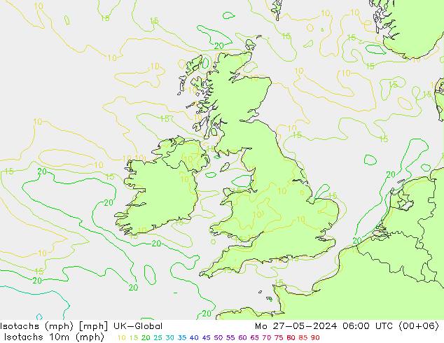 Isotachs (mph) UK-Global lun 27.05.2024 06 UTC