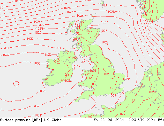 pressão do solo UK-Global Dom 02.06.2024 12 UTC