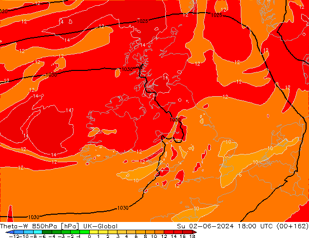 Theta-W 850hPa UK-Global dim 02.06.2024 18 UTC