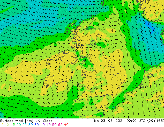 Rüzgar 10 m UK-Global Pzt 03.06.2024 00 UTC