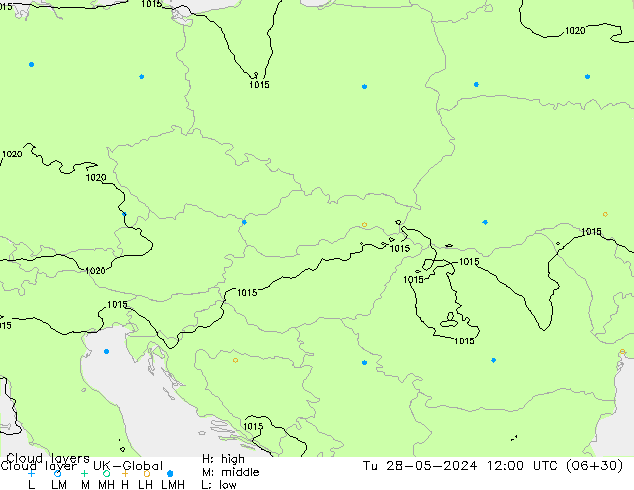 Wolkenlagen UK-Global di 28.05.2024 12 UTC