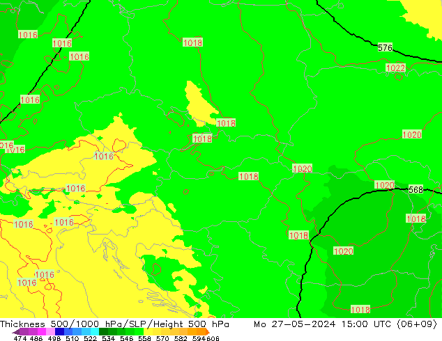 Thck 500-1000гПа UK-Global пн 27.05.2024 15 UTC