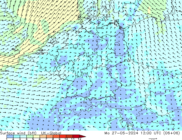  10 m (bft) UK-Global  27.05.2024 12 UTC