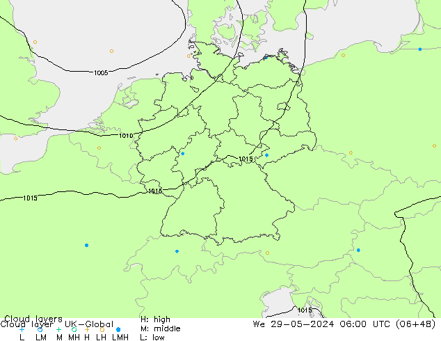 Cloud layer UK-Global Çar 29.05.2024 06 UTC