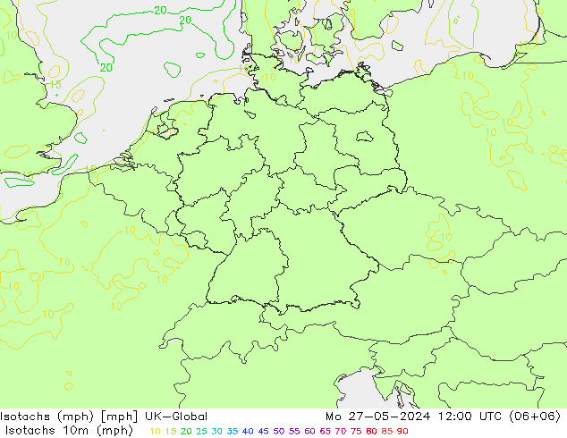 Isotachen (mph) UK-Global Mo 27.05.2024 12 UTC