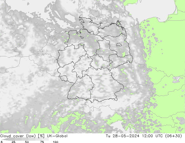 Wolken (tief) UK-Global Di 28.05.2024 12 UTC