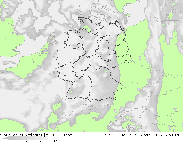 Wolken (mittel) UK-Global Mi 29.05.2024 06 UTC