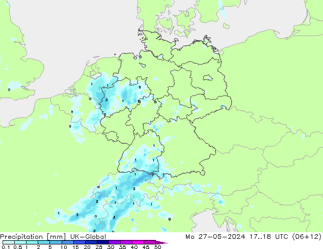 降水 UK-Global 星期一 27.05.2024 18 UTC