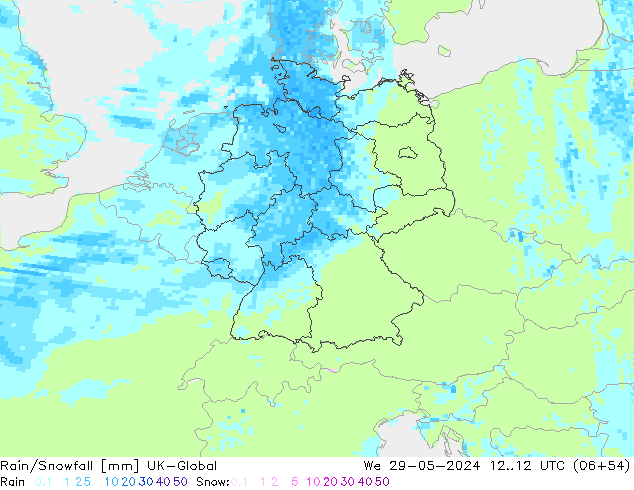 Rain/Snowfall UK-Global We 29.05.2024 12 UTC