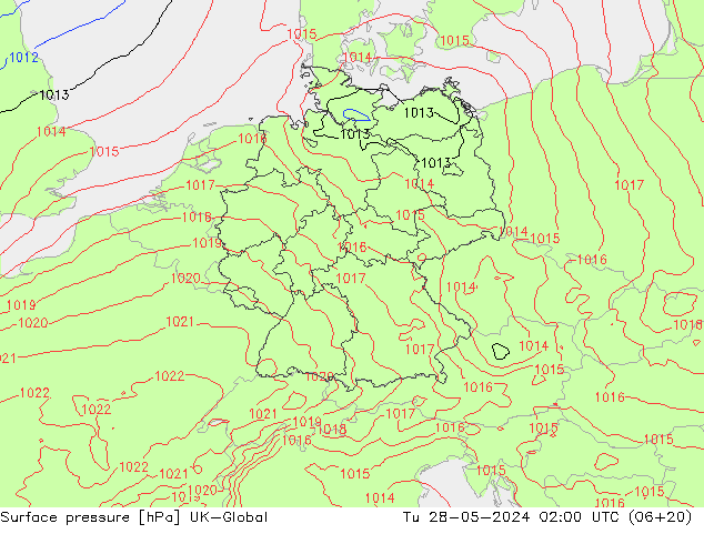 приземное давление UK-Global вт 28.05.2024 02 UTC