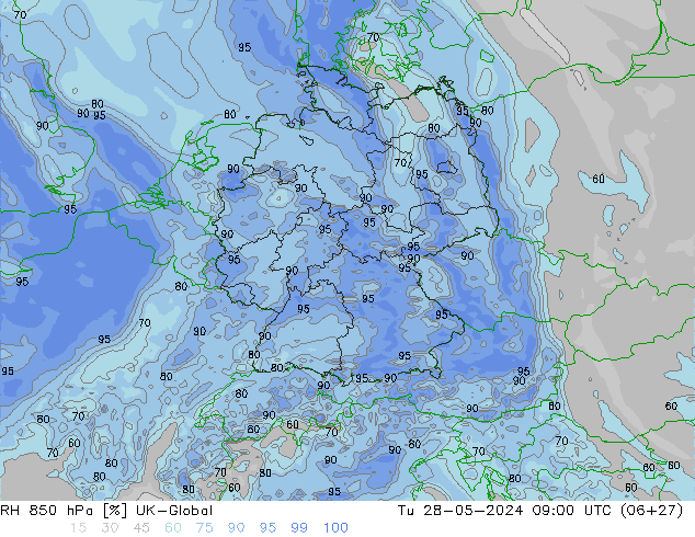 850 hPa Nispi Nem UK-Global Sa 28.05.2024 09 UTC