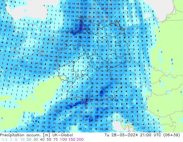 Precipitation accum. UK-Global Ter 28.05.2024 21 UTC