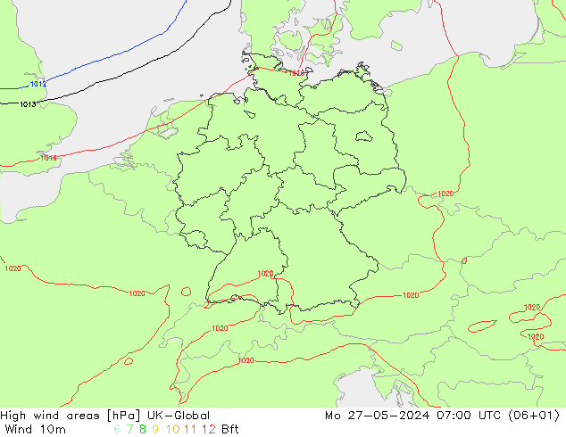 High wind areas UK-Global Mo 27.05.2024 07 UTC
